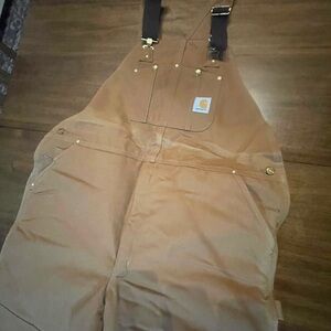 Carhartt Bib Overalls Duck Quilt Lined Men 48x28 Double Knee Arctic Extreme Cold